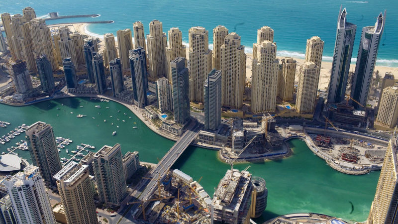 Дубай-Марина - вид с вертолета